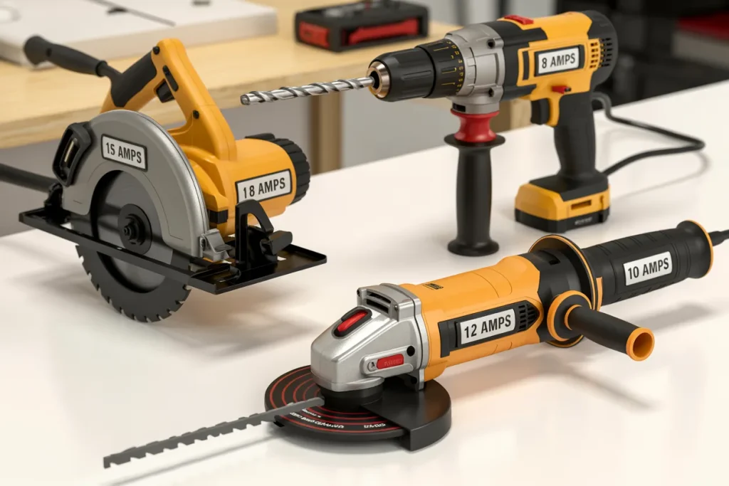 how many amps does a typical power tool use
