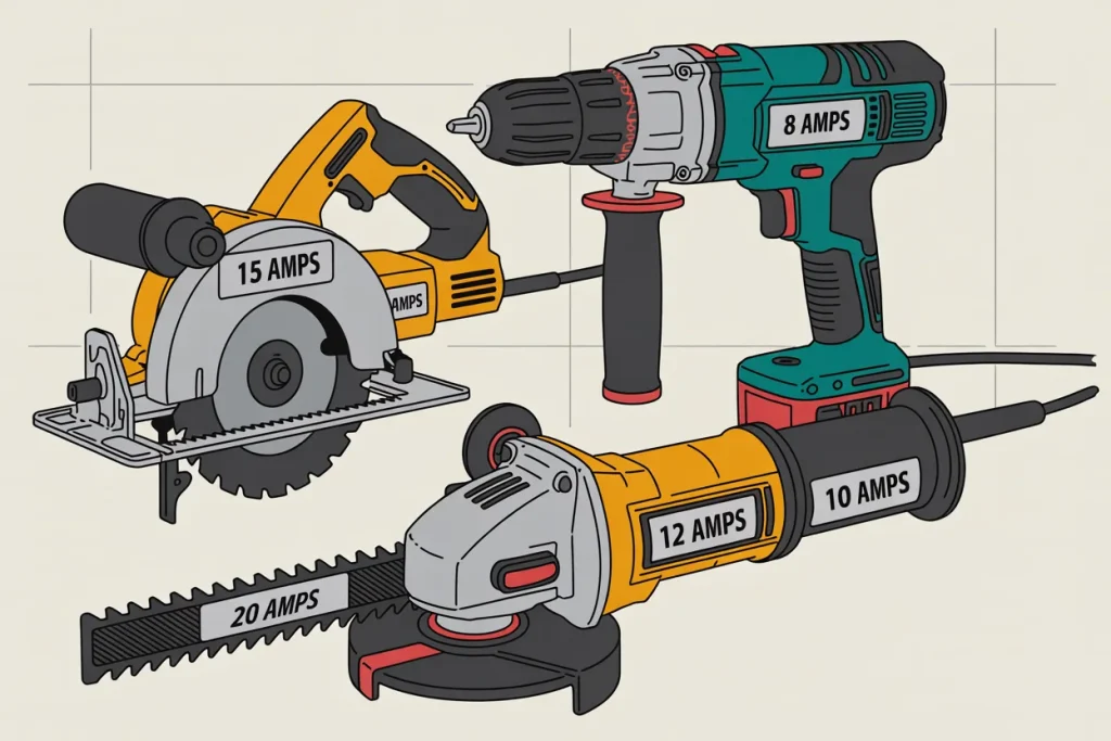 how many amps does a typical power tool use