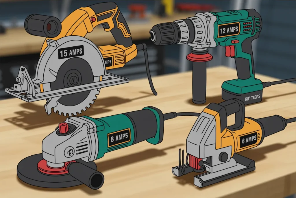 how many amps does a typical power tool use